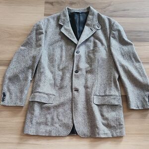 Polo by Ralph Lauren Black and White Wool Herringbone Blazer